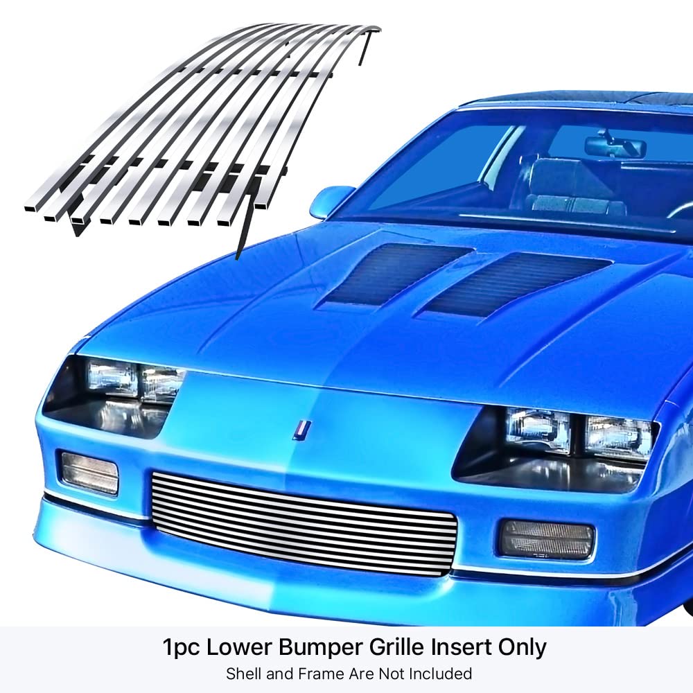 Aps Compatible With Chevy Camaro 1988-1992 Lower Bumper Stainless Steel Chrome 8X6 Billet Front Grill Grille Insert C85241C
