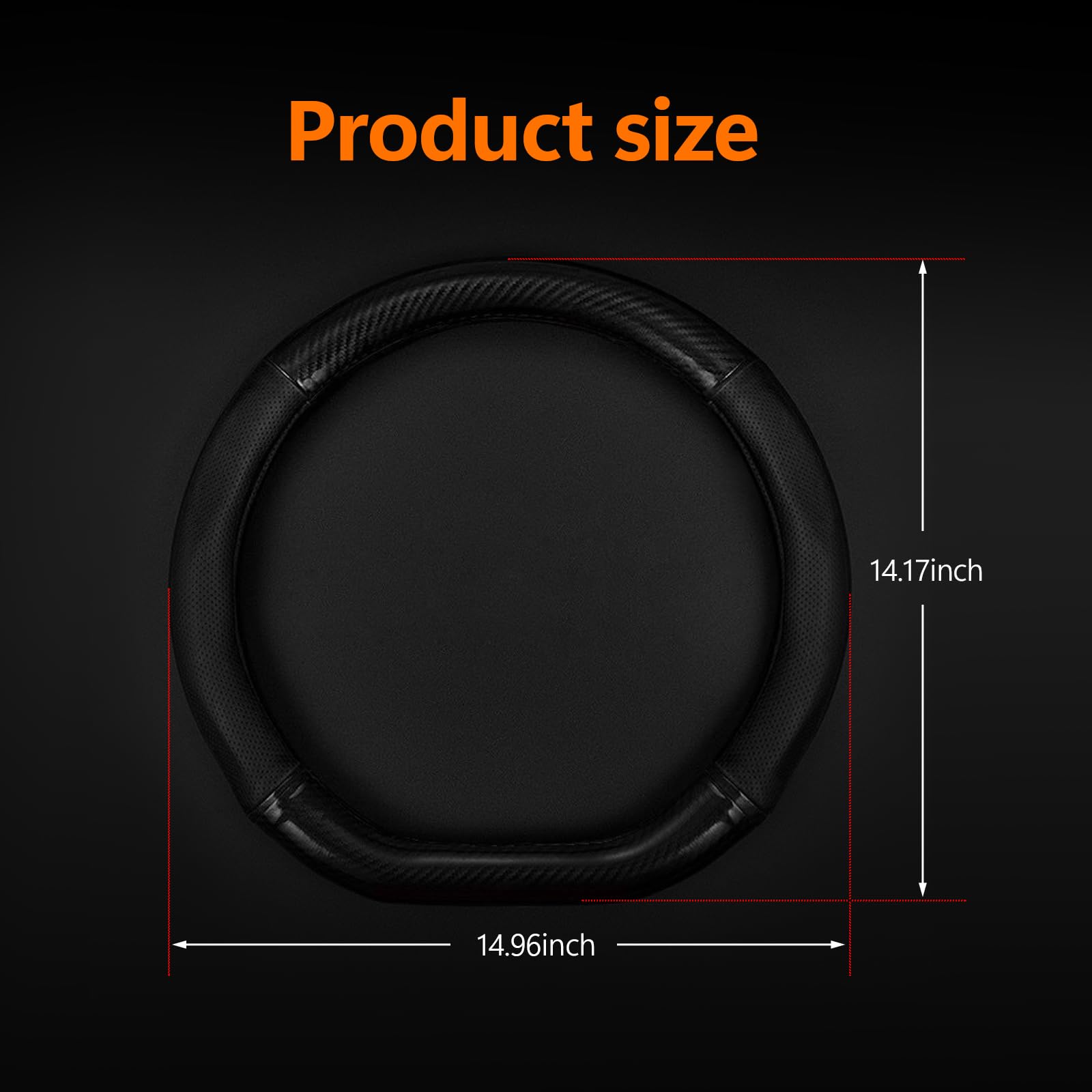 QODOLSI 1 Pack Car Breathable Steering Wheel Cover, Wear -Resistant Steering Wheel Sleeve, Carbon Fiber Non-Slip Steering Wheel