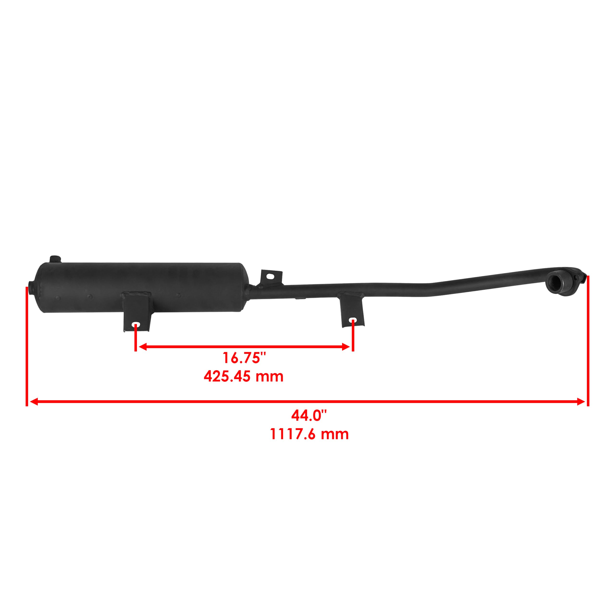 Caltric Exhaust Muffler Pipe for Honda TRX300FW 1993-2000, Aluminum, Compatible with Fourtrax 300 4X4