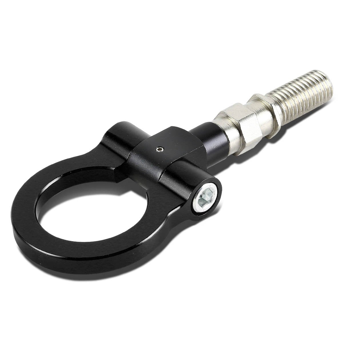 DNA MOTORING Black Aluminum Front/Rear Japanese Car Trailer Tow Hook Ring Kit - M18 x 2.5, Compatible with 06-11 Honda Civic 10-