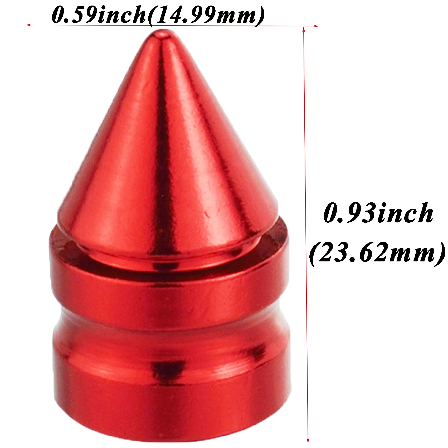 Abfer Tire Valve Caps Car Air Pressure Stem Cap Aluminum Spike Rim Dust Cover Decoration Accessories Fit Most Vehicle Bike Suv T