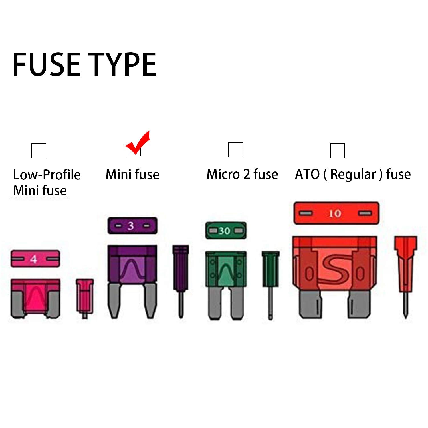 Mini Blade Fuse Holder Fuse With 10A, 20A Fuse - Tap 12V Car Add-A-Circuit Fuse Tap Adapter With Mini Blade Fuse (2 Sets)