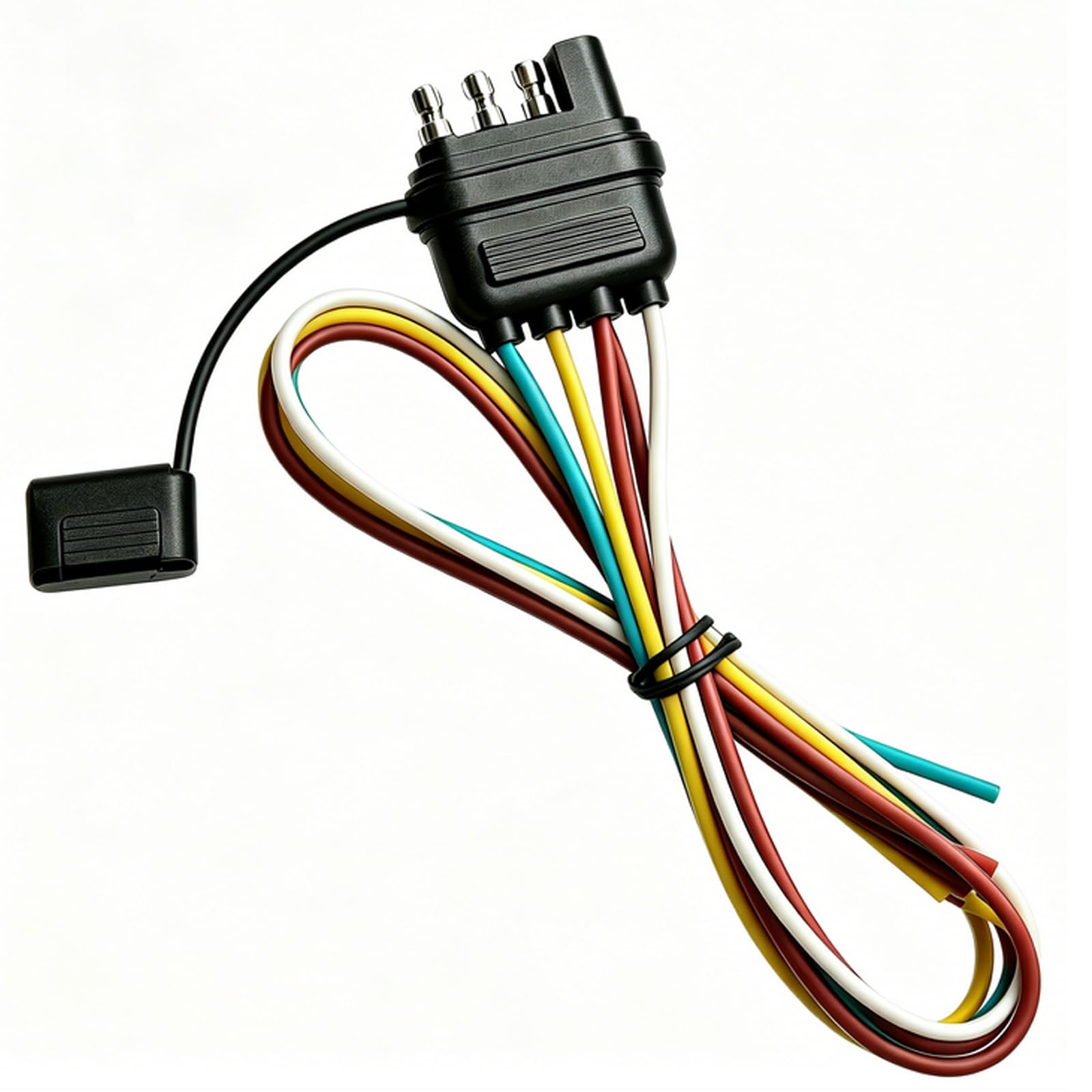 18 Inch Pure Copper 4 Pin 5 Wire Trailer Wiring Harness Plug Male End Replacement Connector for Trailer Hitch Wire Multi-Purpose