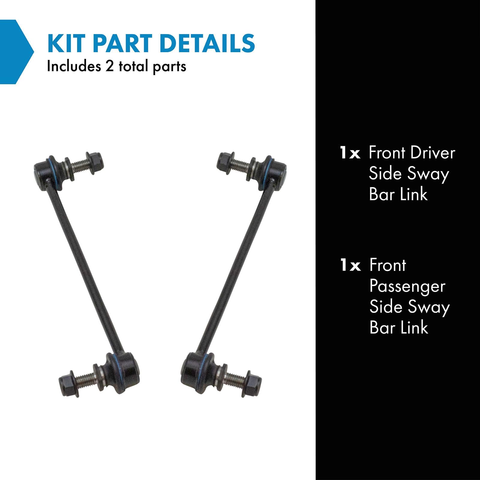 Trq Front Sway Bar Stabilizer Link Set Compatible With 2010-2016 Cadillac Srx