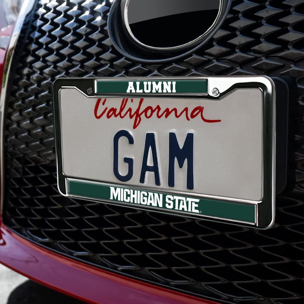 Michigan State University Alumni Logo Full Size Standard License Plate Metal Frame