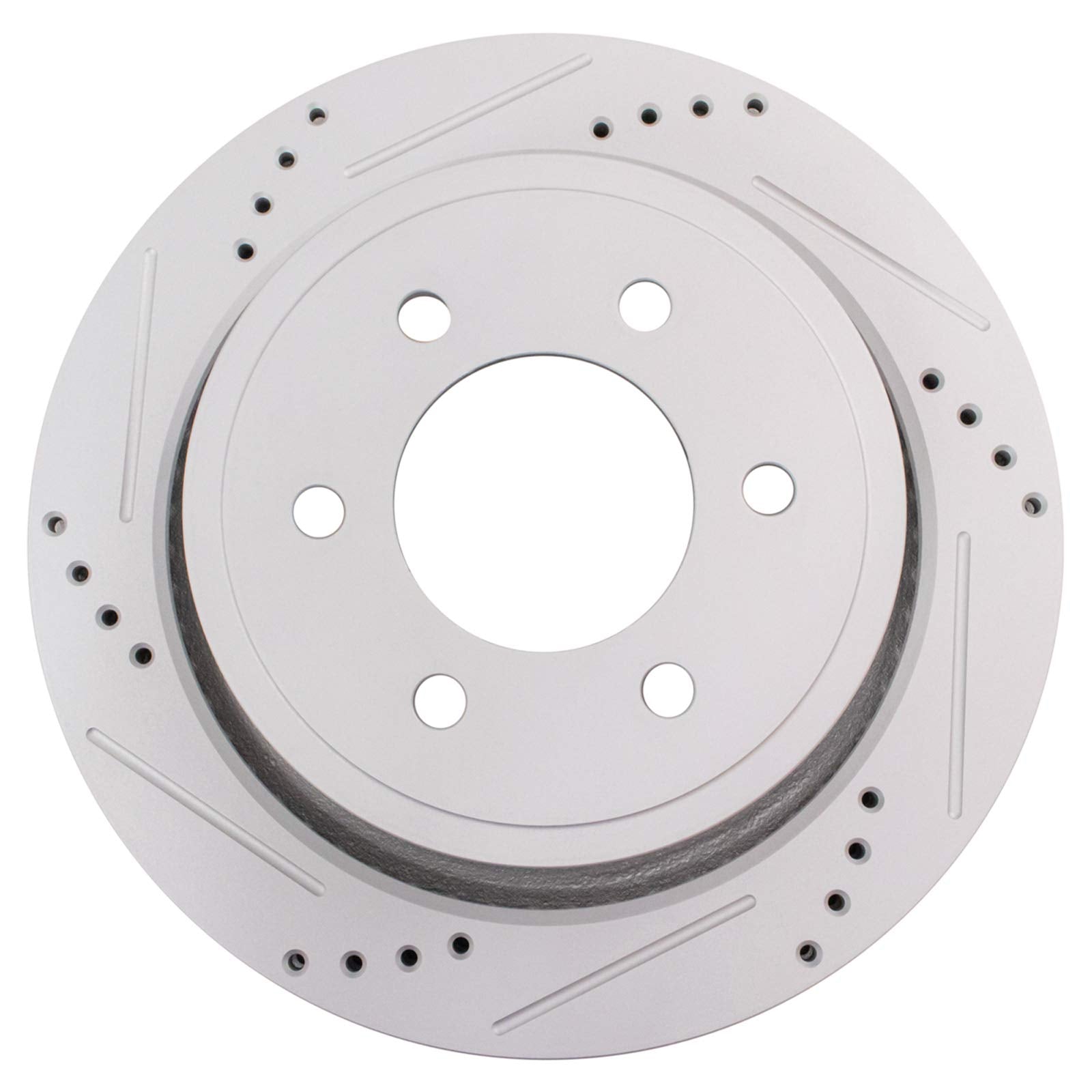 Trq Rear Performance Brake Rotors Set Vented Premium G-Coated Cross Drilled & Slotted Compatible With 2012-2018 Ford F-150