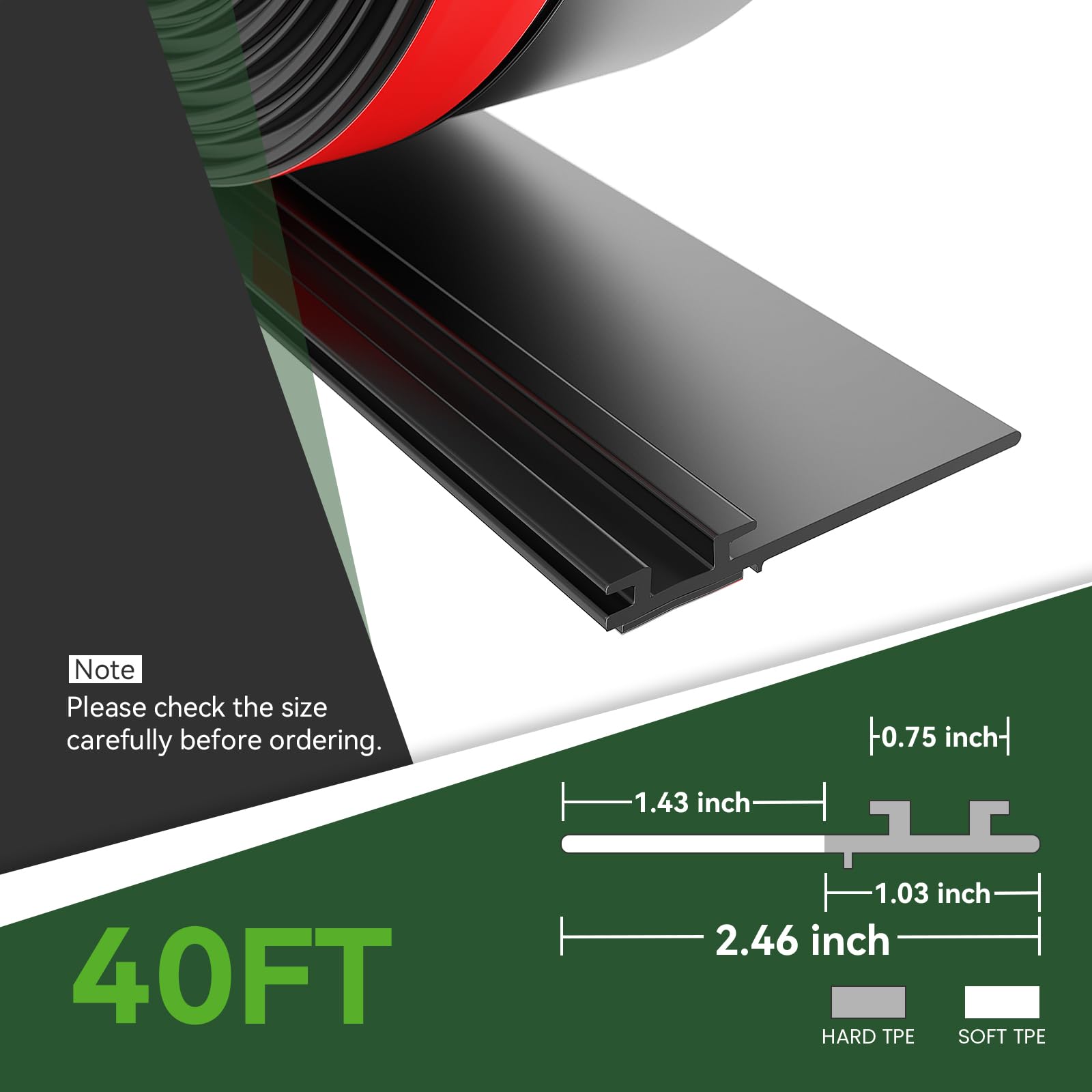RVGUARD RV Slide Out Seal 40FT I-Shaped Waterproof Adhesive Tape Replacement for RVs and Trailers