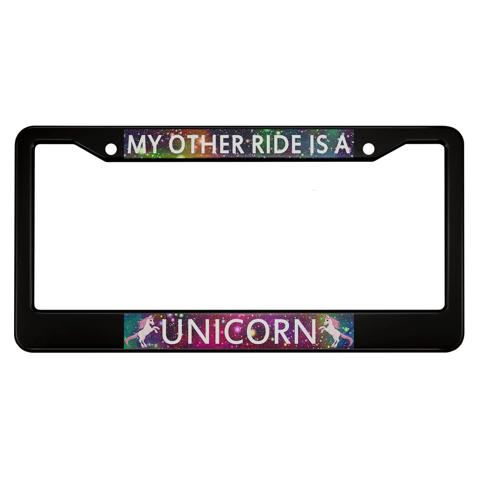 Ofloral This Is Not My Husband'S Truck Aluminum Alloy License Plate Frame White Letters Black Applicable To Us Standard Car Meta