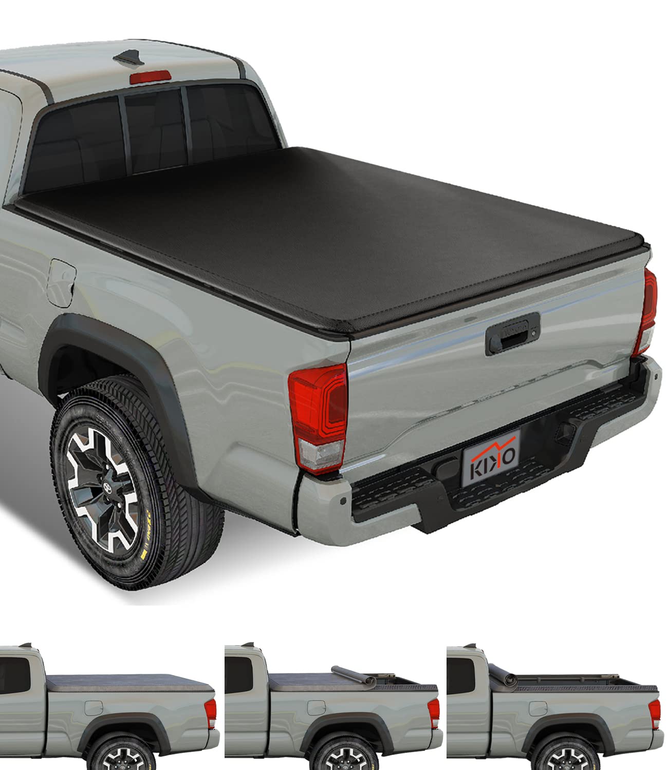 Kikito Vinyl Soft Roll-Up Tonneau Cover Truck Bed For 2016-2025 Toyota Tacoma 5Ft (60.5In) Bed With Track System
