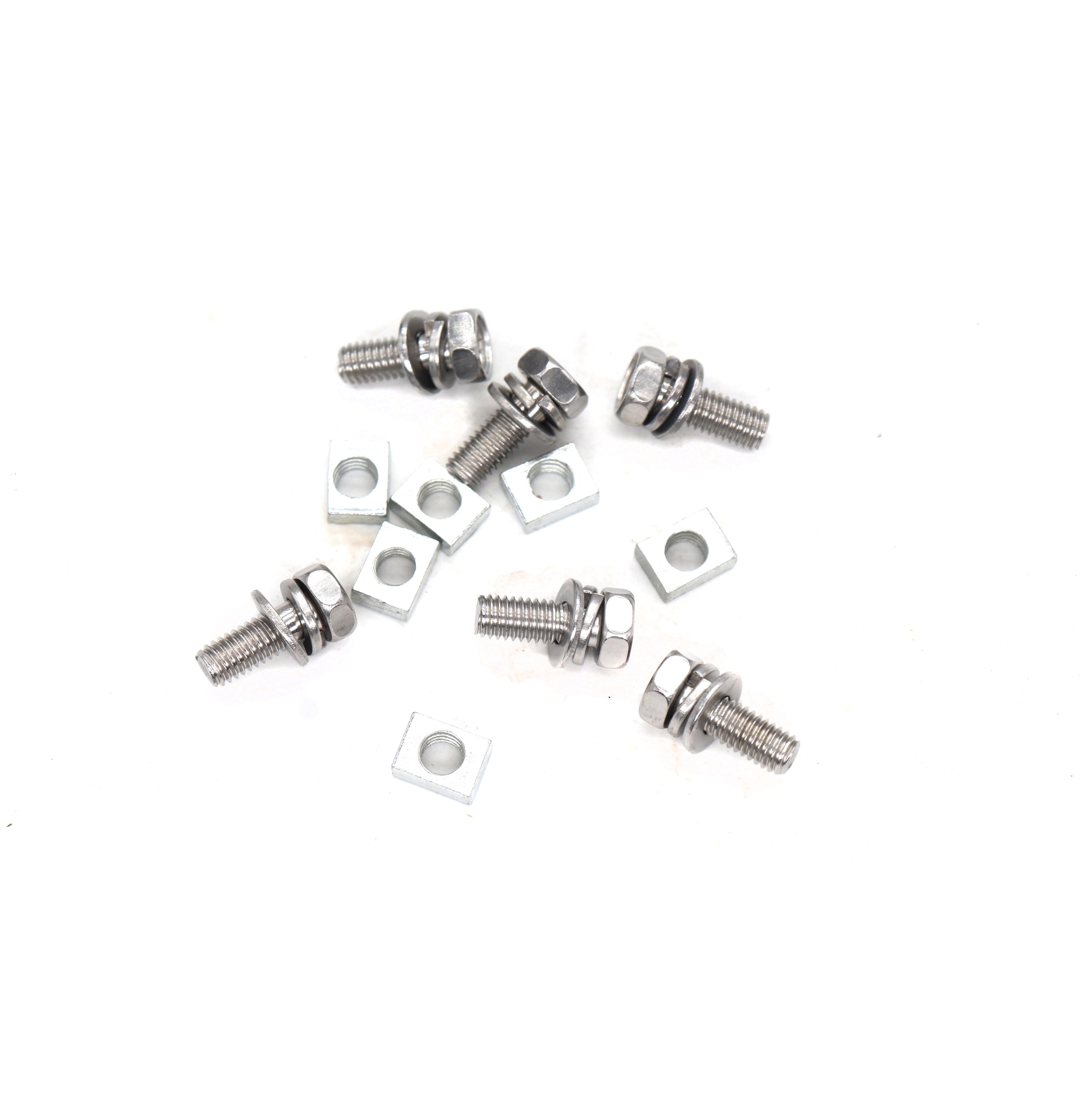 binifiMux Motorcycle Battery Terminal Kit - 12-Pack M6x16mm Stainless Steel 304, Silver, Model CF-952