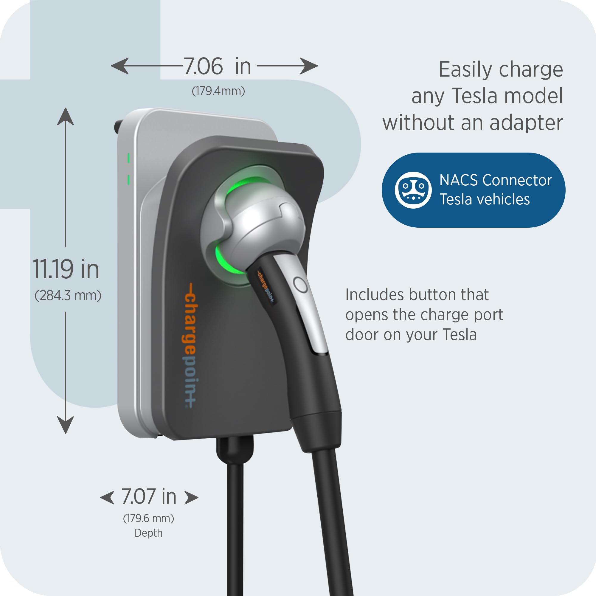 Chargepoint Homeflex Level 2 Ev Charger Nacs, Hardwire Electric Car Charger Compatible With Tesla