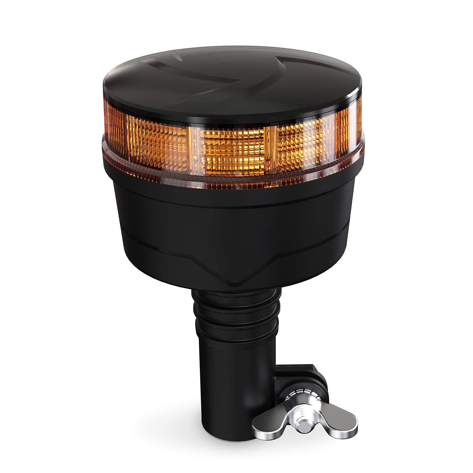 Agrieyes Amber Beacon LED Emergency Strobe Lights - 3.6Inch Pole Mount Safety Warning Lights for Vehicles, Construction, Snow Pl