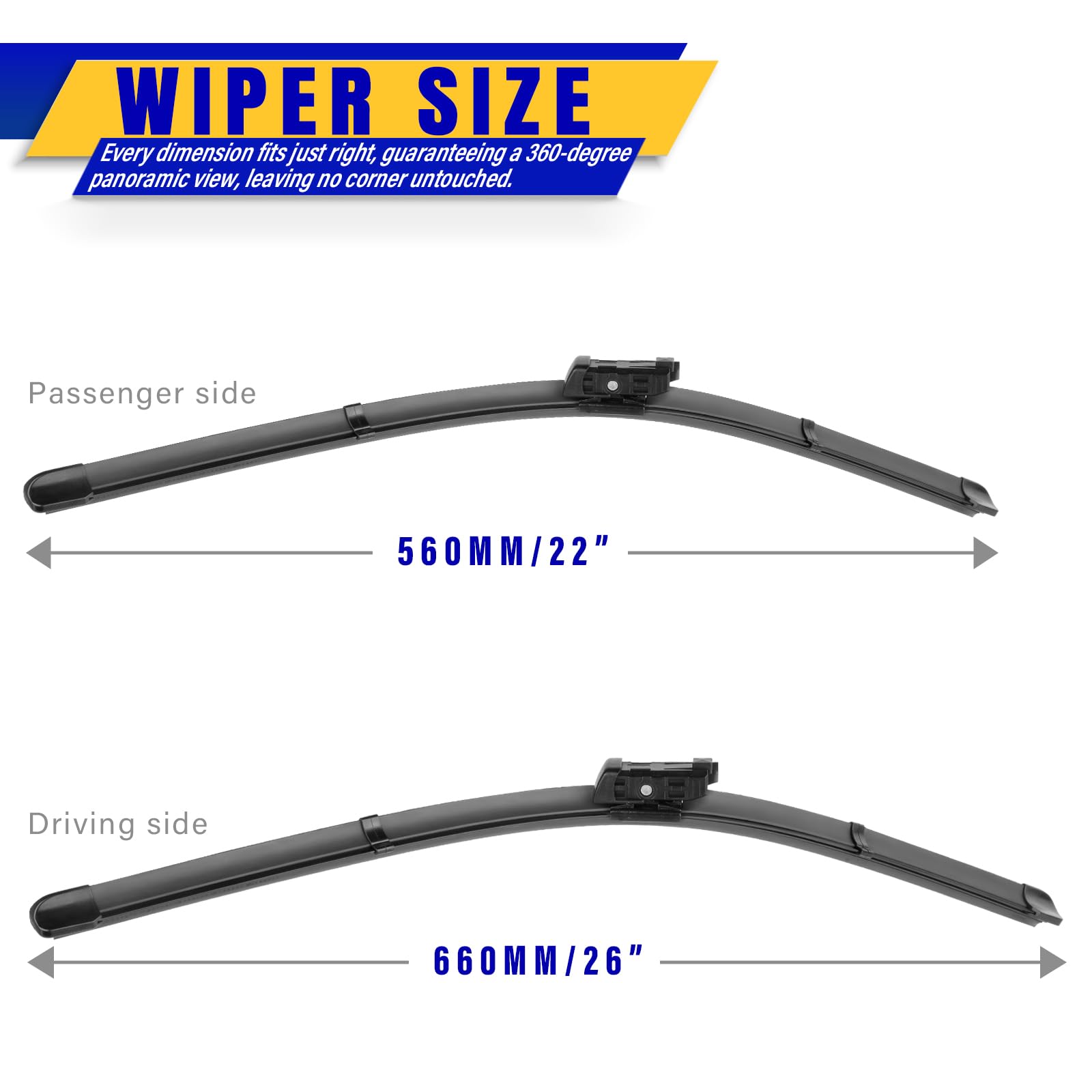 2 Wipers Replacement For 2018-2020 Vw Volkswagen Atlas/2019-2020 Porsche Cayenne Original Equipment Replacement Wiper Blade - 26