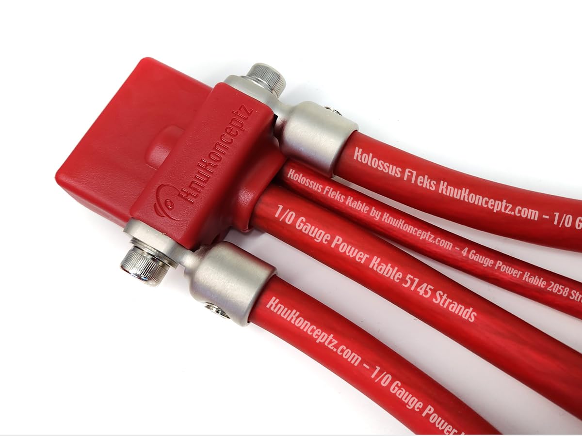 KnuKonceptz Ultimate Battery Terminal v2 Pair - Positive & Negative with Vertical Top Post Adapters, Model UBT-20PN-VTPA