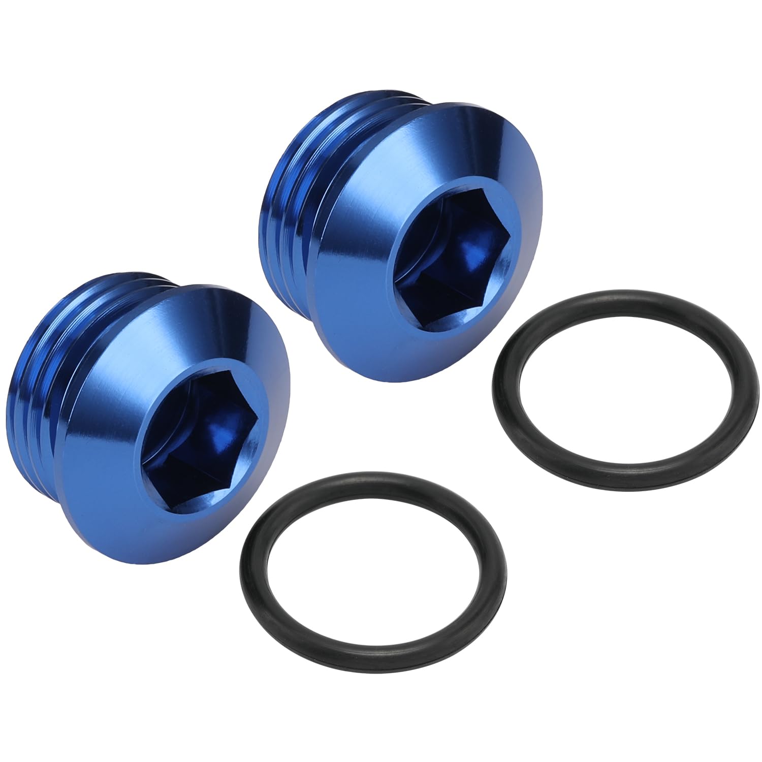 Podavelle 10An -10 Orb O-Ring Seal Boss Socket Port Plug Block Off Fitting Adapter Aluminum Blue, Pack Of 2