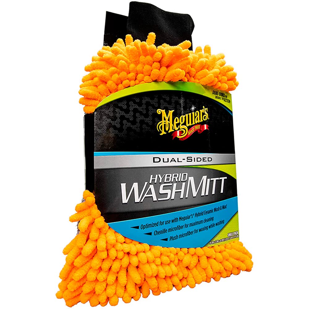 Meguiar'S X210200Eu Hybrid Microfibre Wash Mitt, Black