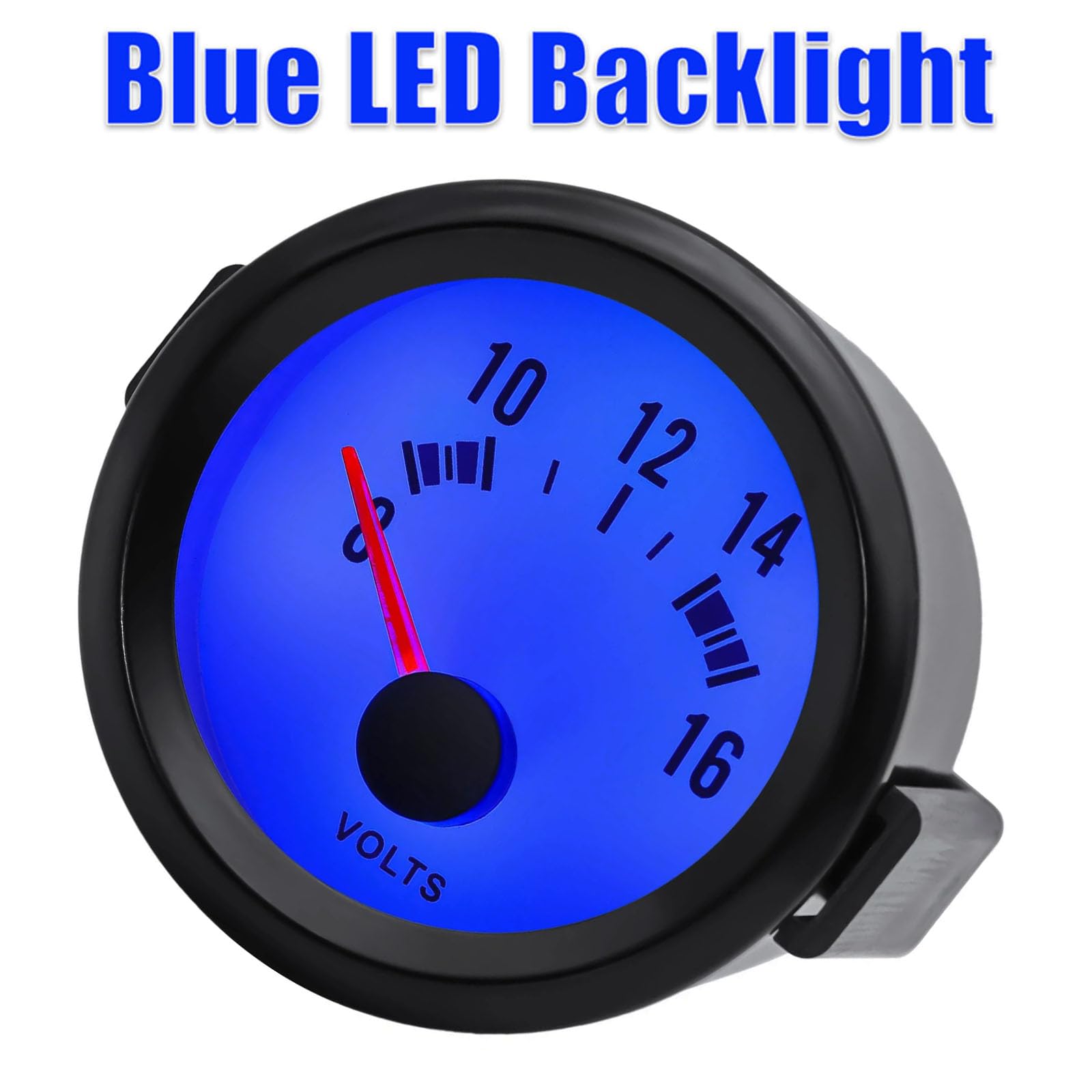 BYYOUIV 2'' 52mm Voltage Gauge Digital Blue LED Voltmeter Meter 8-16V for Cars