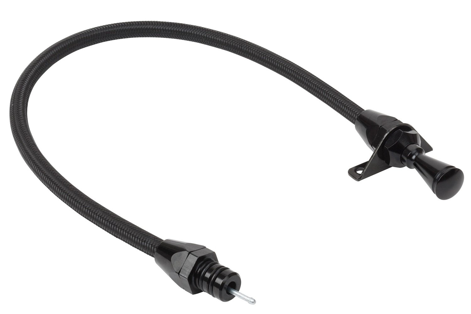 Lokar XTD-3350400FM Firewall Mount Transmission Dipstick with Black Stainless Steel Housing and Black Fittings for GM TH-350/TH-