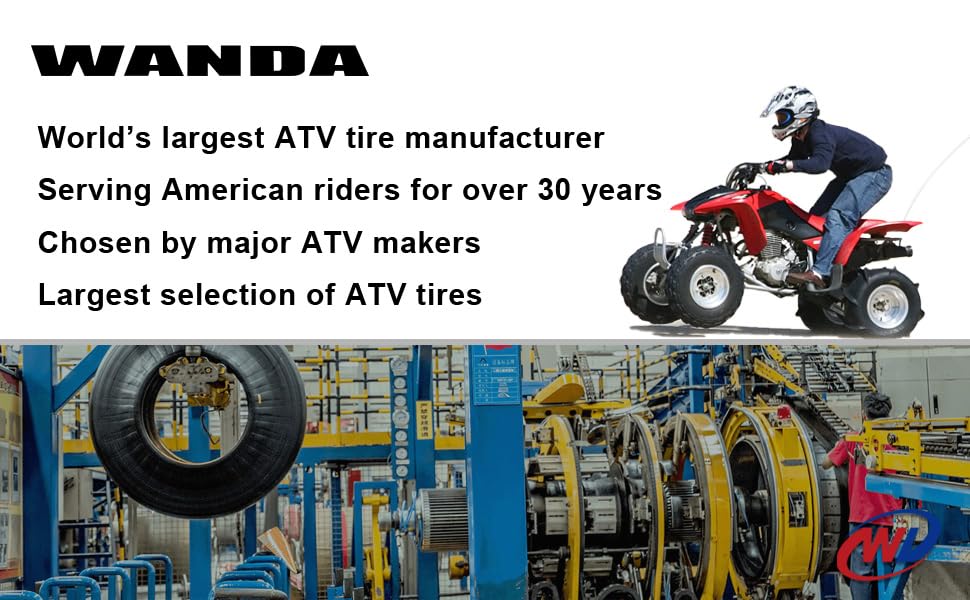 Wanda Set 6 Atv Utv Tires (2) 25X10-12 Front & (4) 25X11-12 Rear Mud 6X6