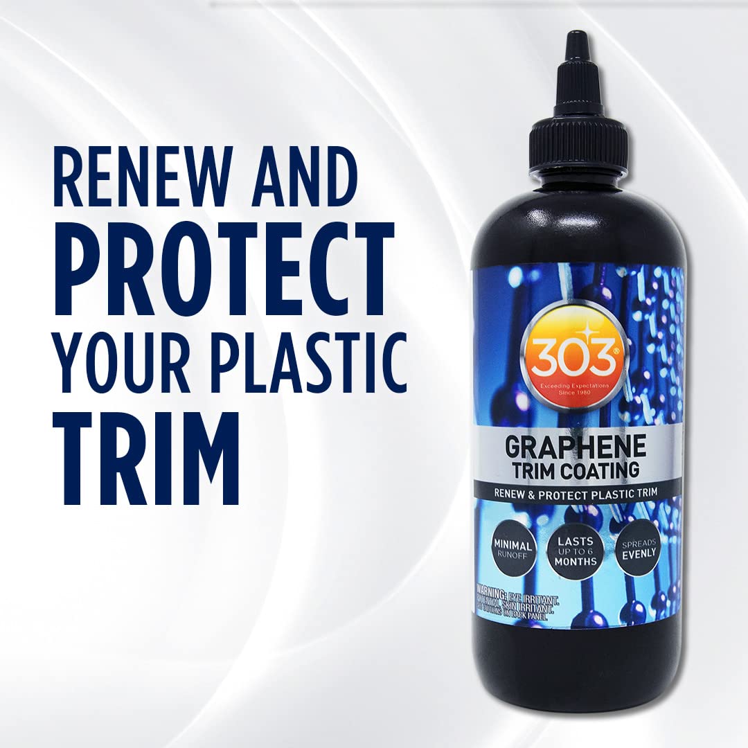 303 Products Graphene Trim Coating - Hydrophobic UV Protectant - 8 Oz - Model 30249 - Darkens & Renews Plastic Trim