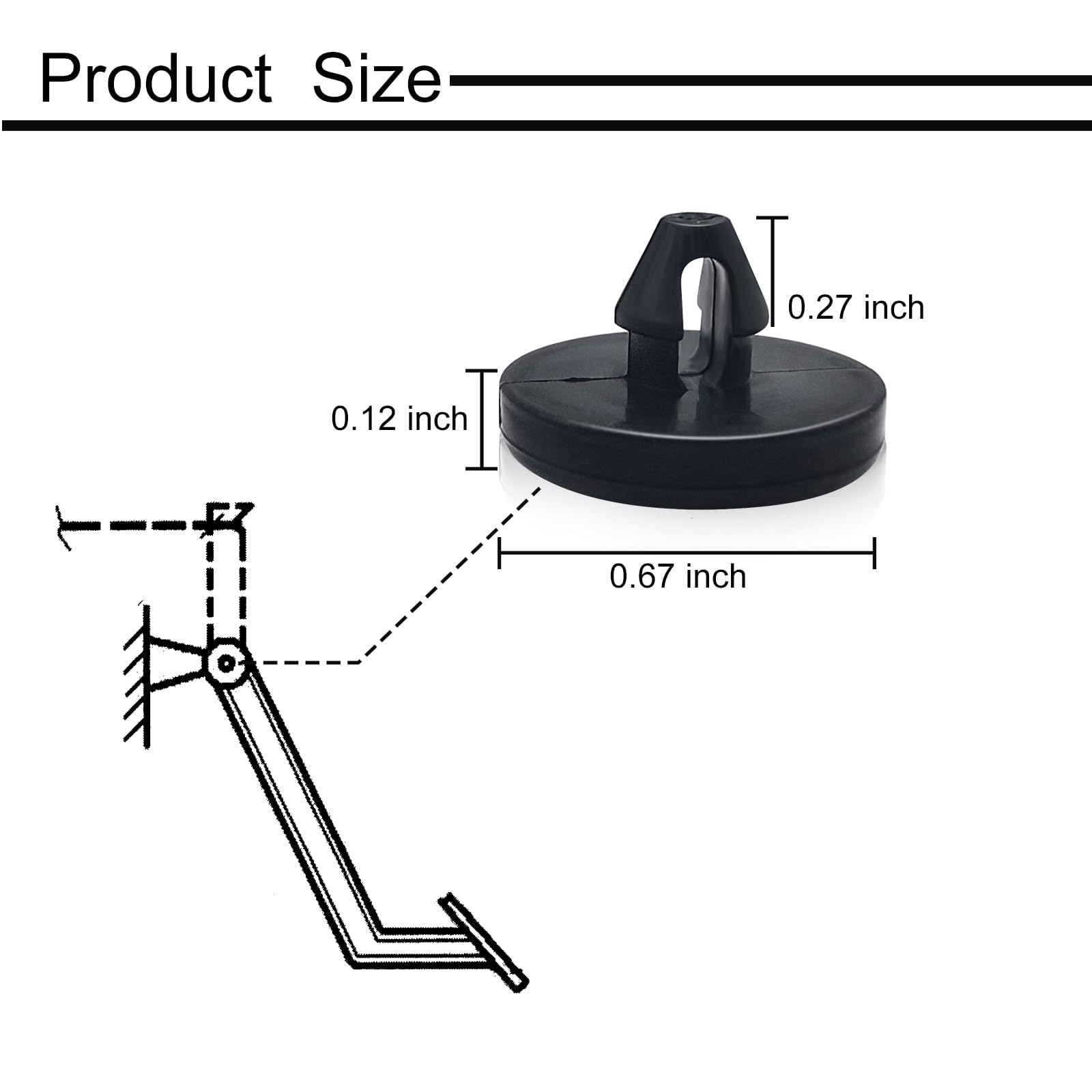 Ajxn 8 Pcs Brake Switch Stopper Car Truck Auto Pedal Pad Light Clutch Stopper 90541-06036 (Black)