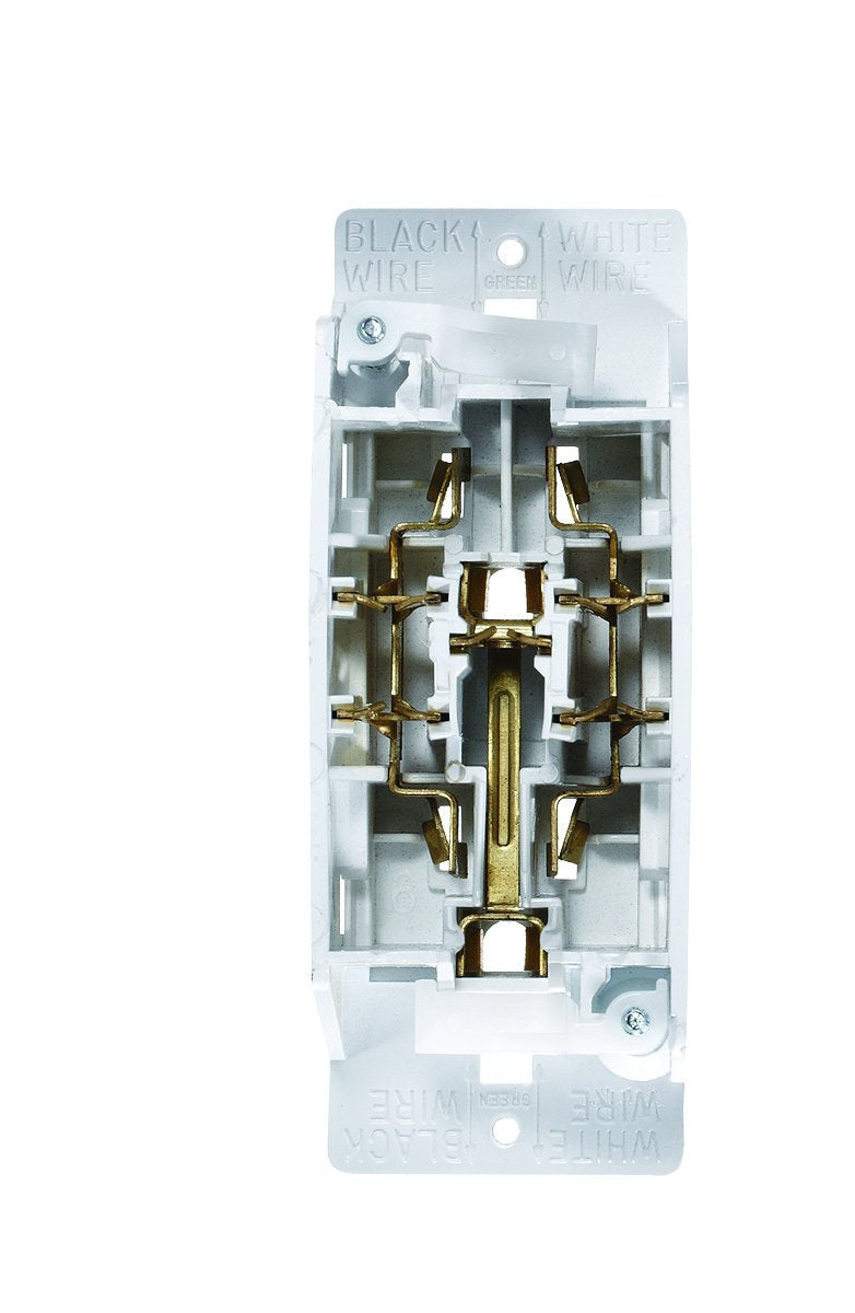 Rv Designer S831, Ac Contemporary Dual Outlet, Self Contained, Speedwire With Cover-Plate, White