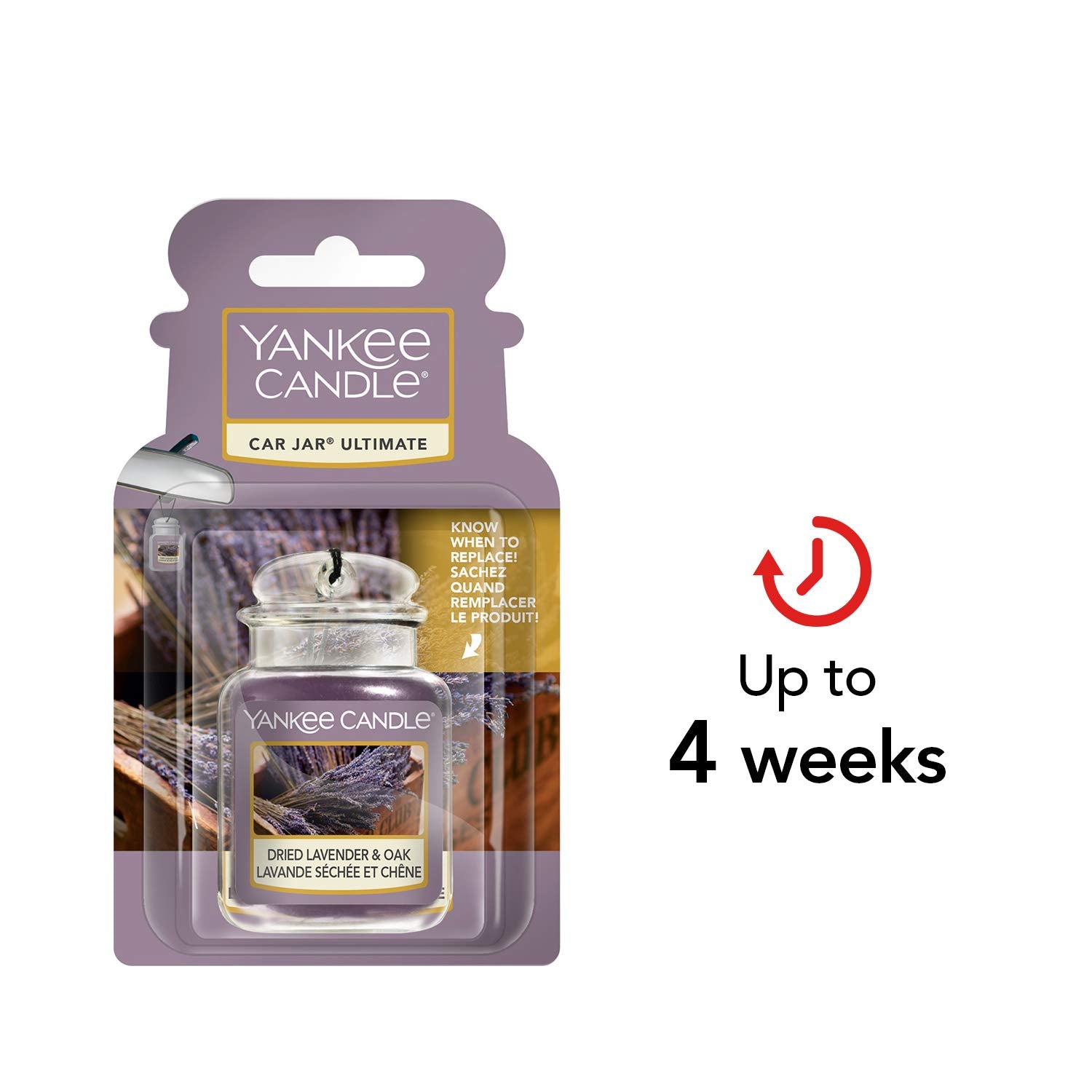 Yankee Candle Car Jar Air Freshener, Dried Lavender and Oak, Farmers Market Collection