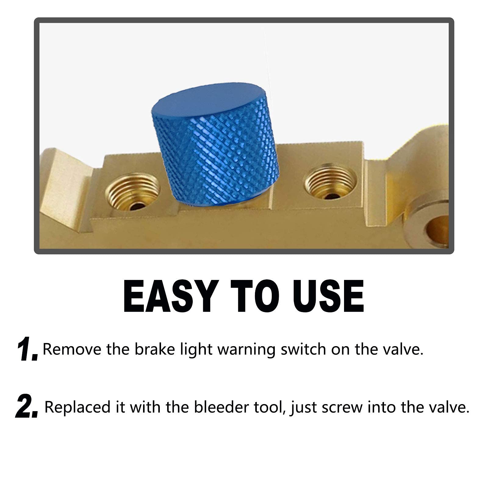 WISPAUSU Brake Proportioning Valve Bleeder Tool, Metal, Compatible with GM PV2 PV4, Blue