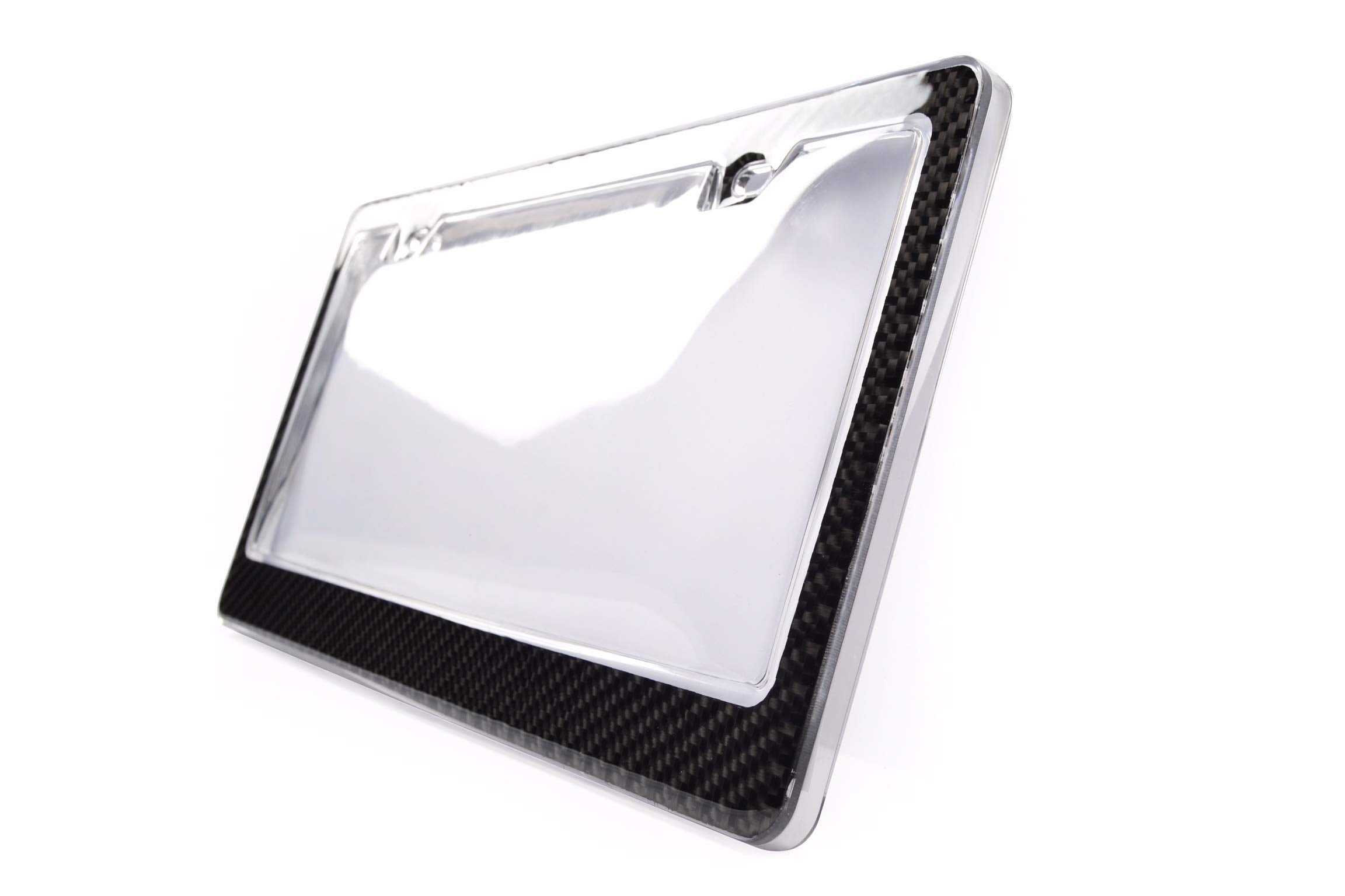 BLVD-LPF OBEY YOUR LUXURY Carbon Fiber License Plate Frame - 100% Real Carbon Fiber, Black, Model PCCFLPF-001-CLEAR, 1 Pack