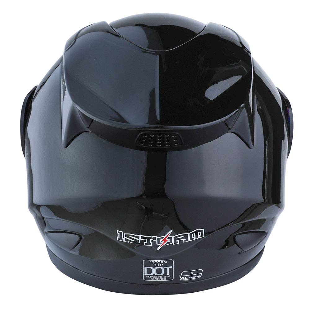 1Storm Full Face Motorcycle Helmet - Large (57-58 CM) - Glossy Black - Thermoplastic Material