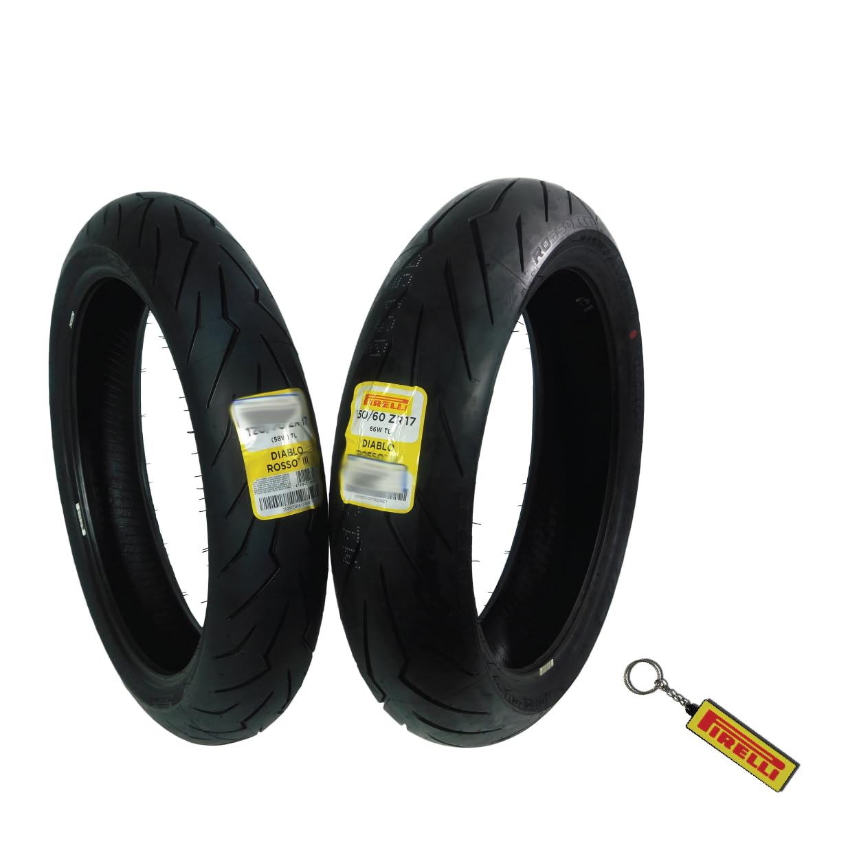 Pirelli Diablo Rosso Iii Motorcycle Tire Set: 120/70 Zr 17 M/C Front & 150/60 Zr 17 M/C Tl Rear- High Performance, Durable For S