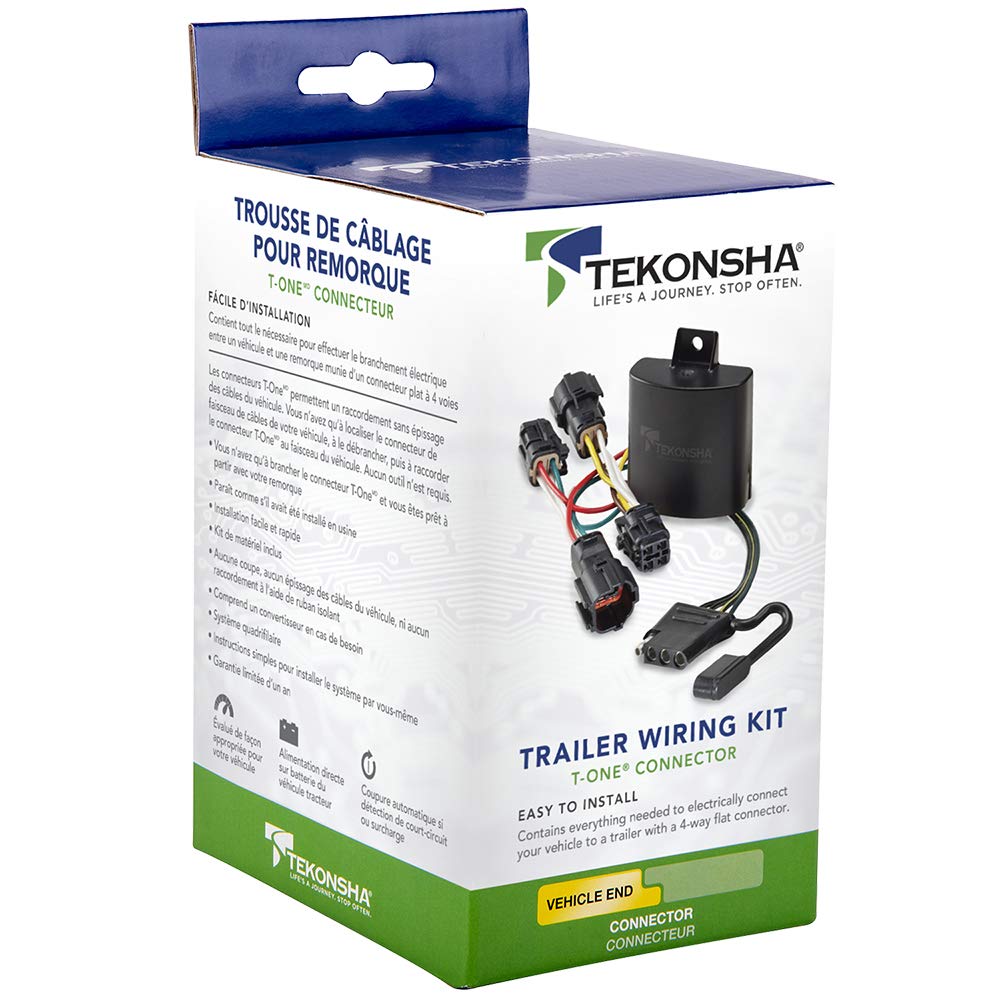 Tekonsha 118786 T-One Connector Assembly With Upgraded Circuit Protected Modulite Hd Module , Black
