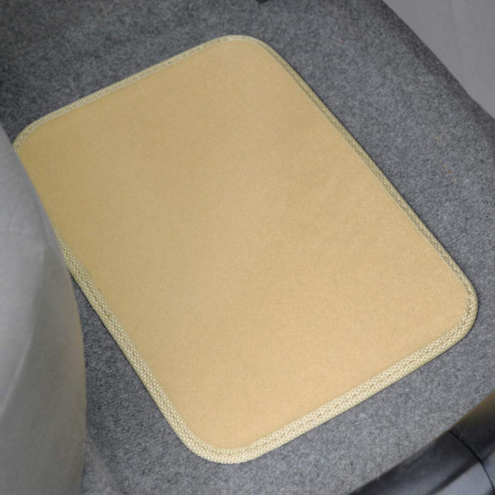 Bdk Premium 4Pc Set Of Carpet Car Floor Mats With Vinyl Safety Heel Pad For Car, Truck, Suv, Coupe Sedan, Light Beige (Mt-100-Lb
