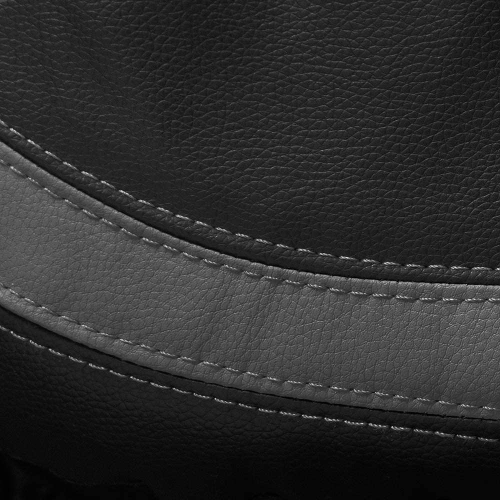 Motor Trend Gray Faux Leather Car Seat Covers For Front Seats - Premium Automotive Bucket Seat Covers, Made For Vehicles With Re