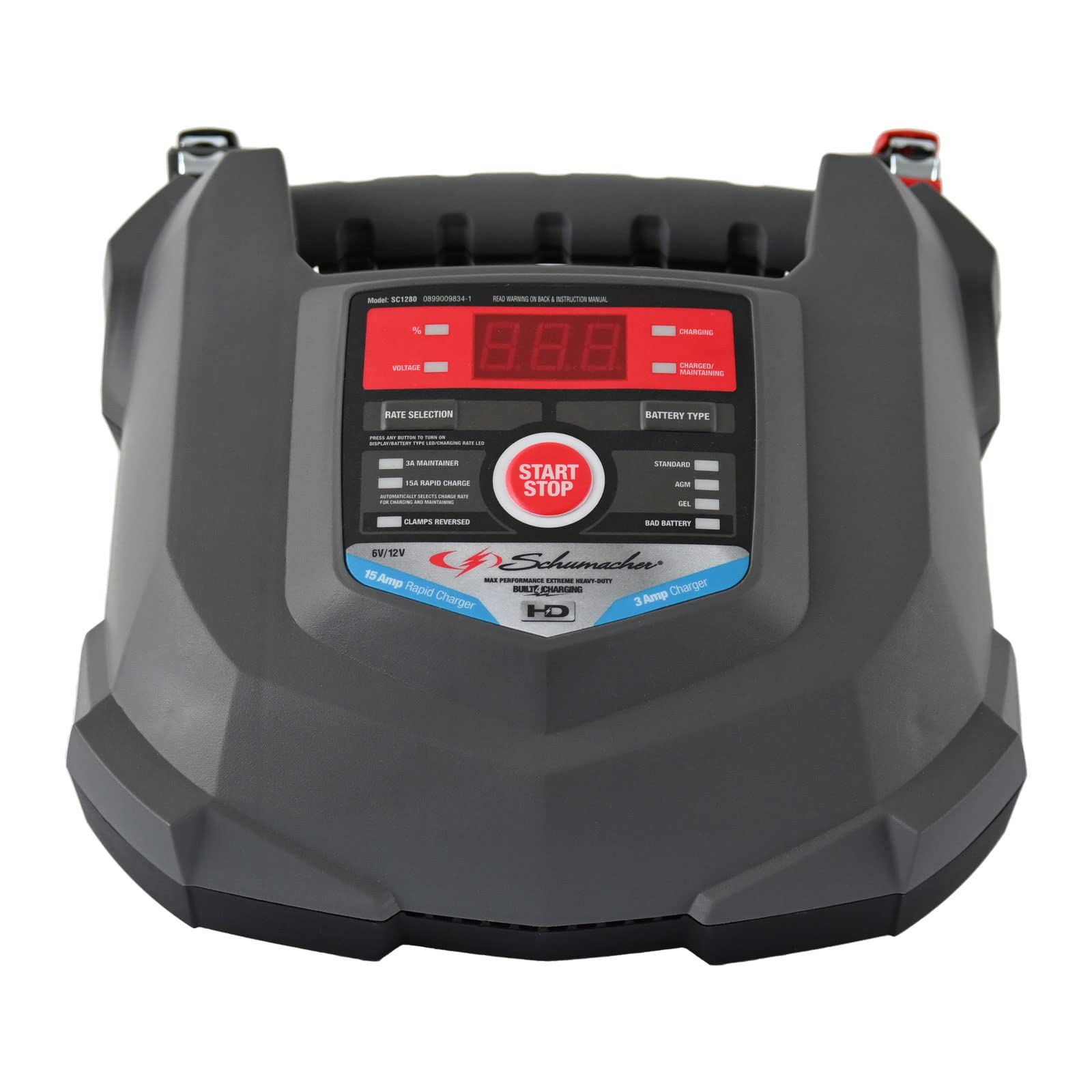 Schumacher Electric Car Battery Charger And Maintainer Sc1280 4-In-1, 15 Amp, Fully Automatic For 6V And12V Automobile Batteries