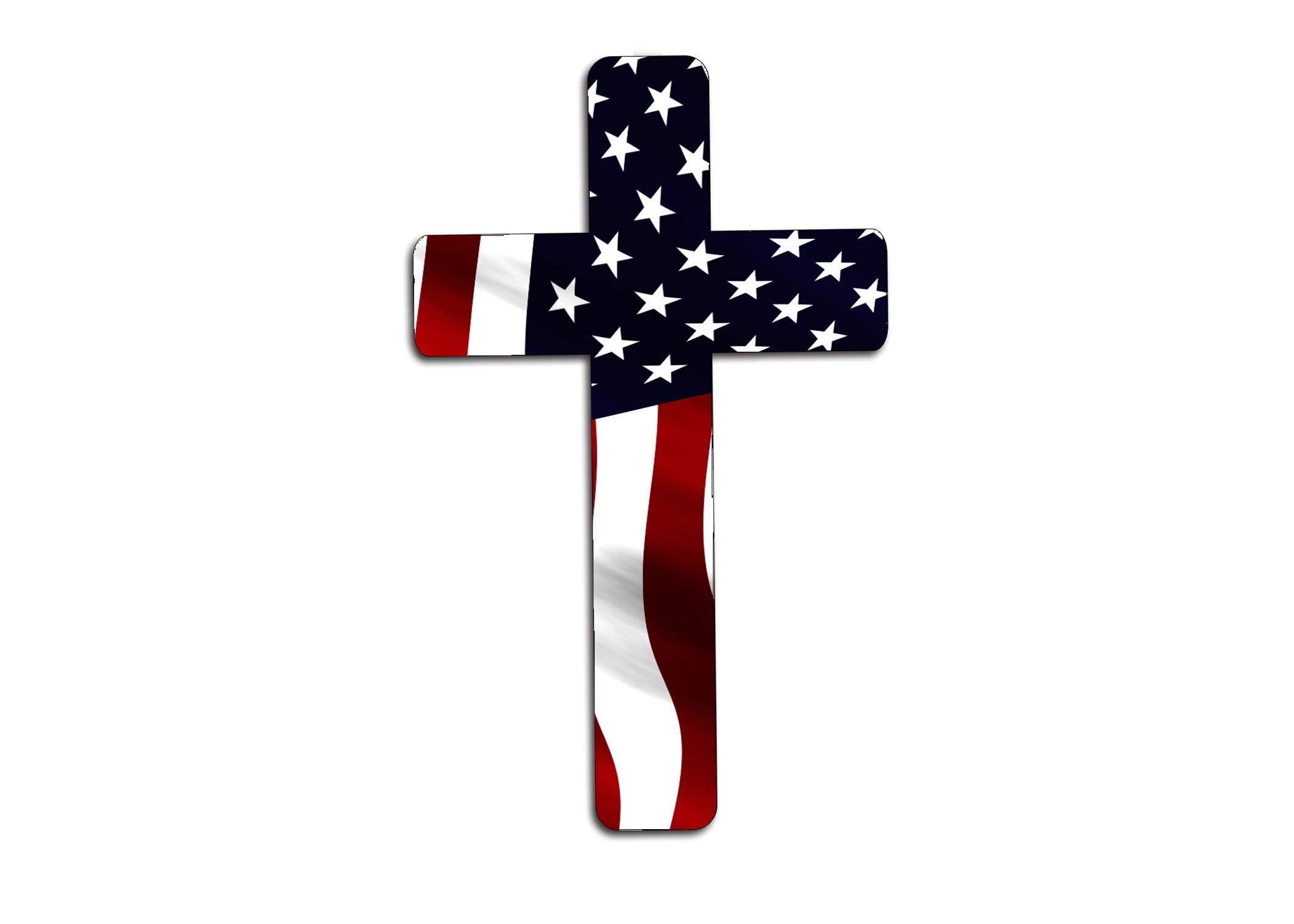 Rogue River Tactical Red White Blue Cross Decal Sticker American Flag Usa Large Inch Patriotic Decal Auto Bumper Sticker Vinyl C