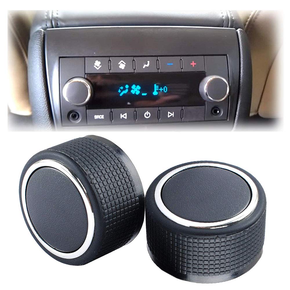 Gekufa Rear Control Knobs for 2007-2013 Chevy Tahoe Silverado GMC Acadia Sierra Escalade Audio Volume Replacement, Black