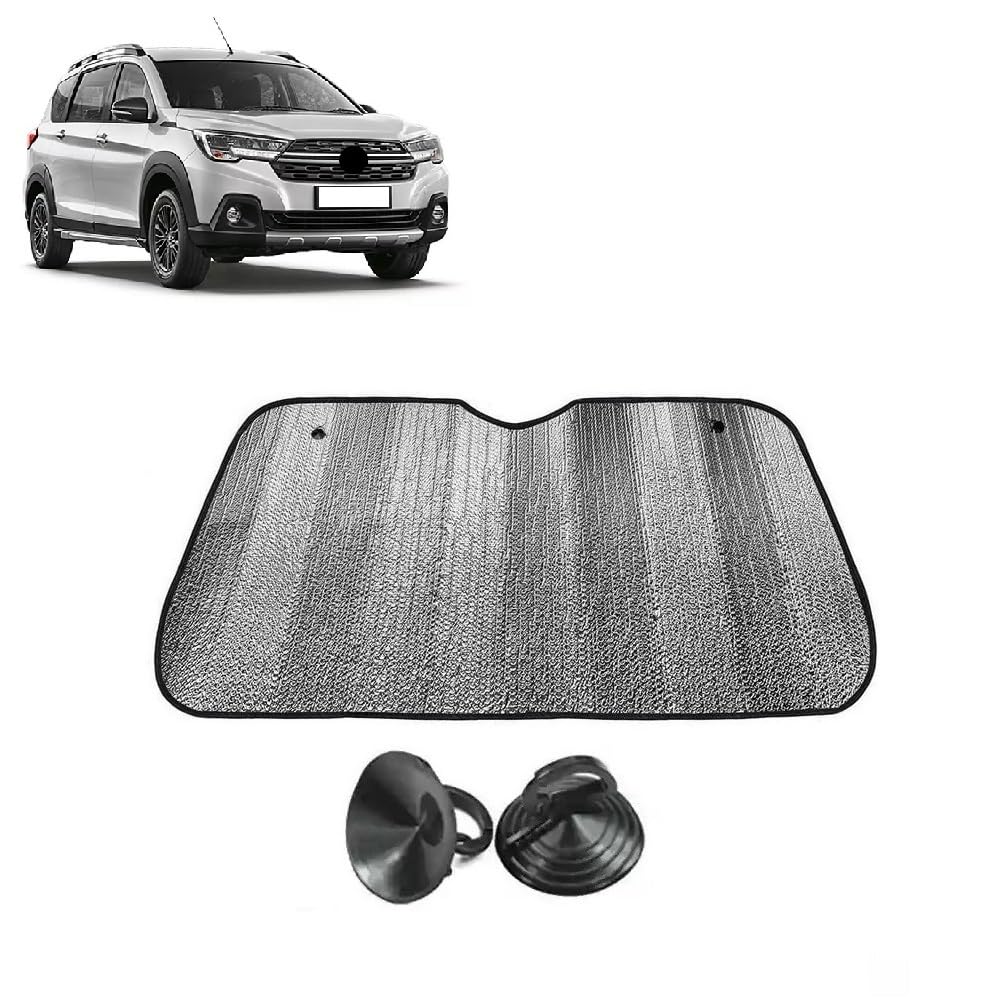 Car Windshield Sun Shade UV Rays Protector Silver Sunshade Solar Reflective suitable for Maruti Suzuki XL6