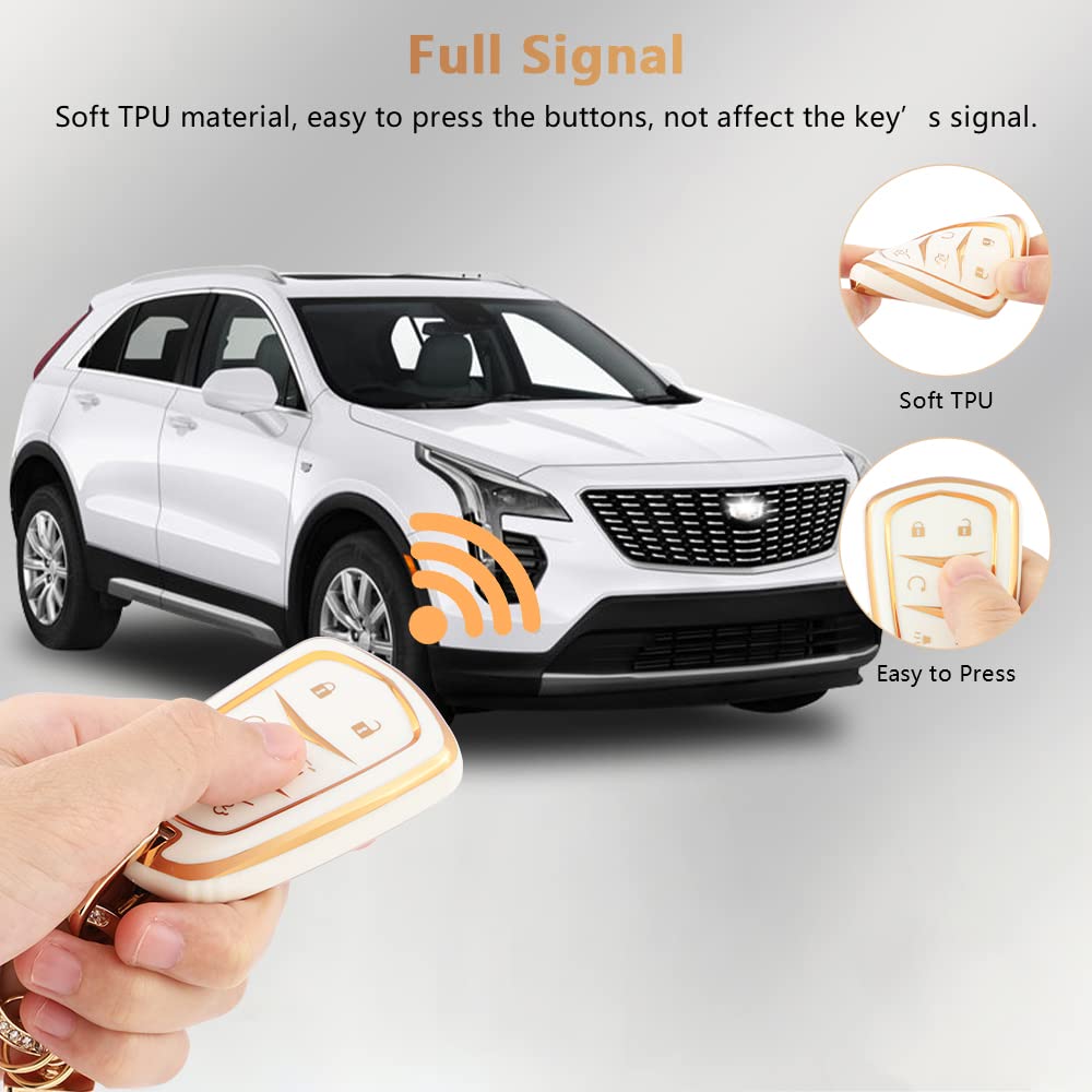 Pifoog Tpu Key Fob Cover Fit For Chevy Equinox Camaro Traverse 5 Buttons Car Key Covers With Keychain Soft Key Shell Case Fits F