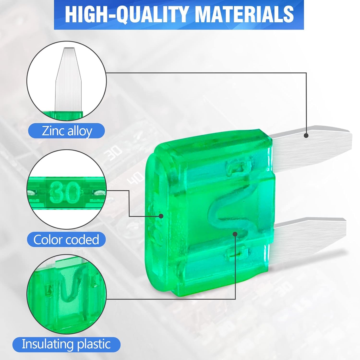 160 Pcs 30Amp Mini Fuse, 30 A Mini Car Blade Automotive Fuses For Car Rv Truck Suv Motorcycle Boat