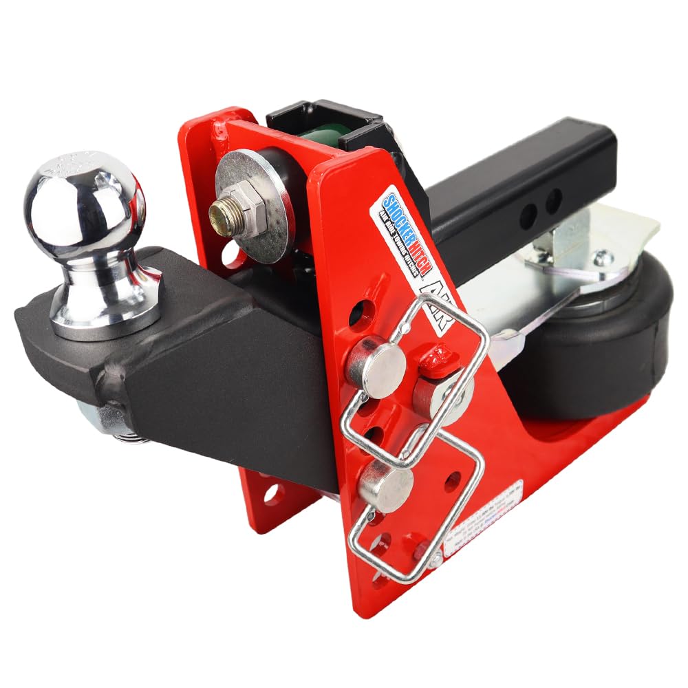 Shocker Air Receiver Hitch - Raised Ball Mount (+2' Rise / 2' Drop), Fits 2' Hitch, Has 2' Ball 12000 Lbs