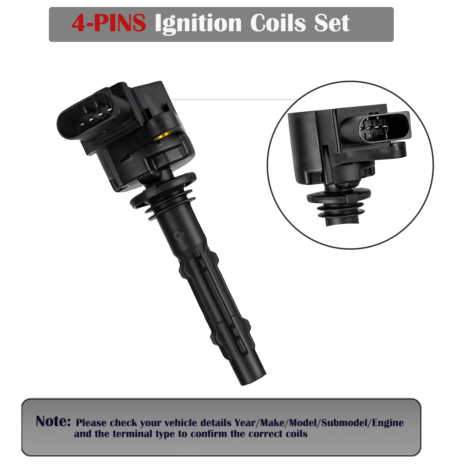 LCWRGS Ignition Coil Pack Set of 6 for Mercedes Benz V6 3.5L Models UF535