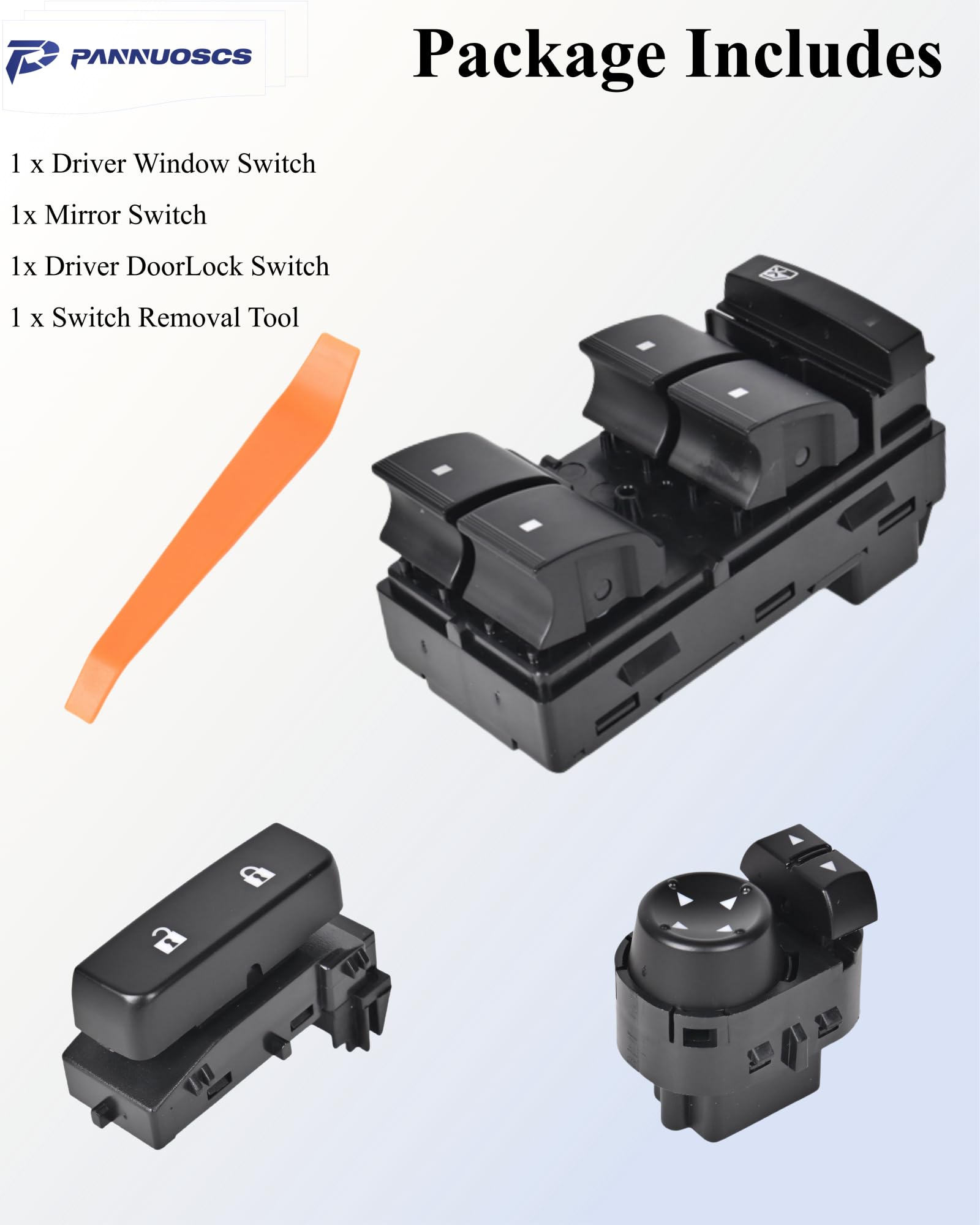 PANNUOSCS Window Switch Driver Side for 2007-2014 Chevy Silverado/GMC Sierra 1500 2500HD 3500HD, Plastic, Model 20945129, Color