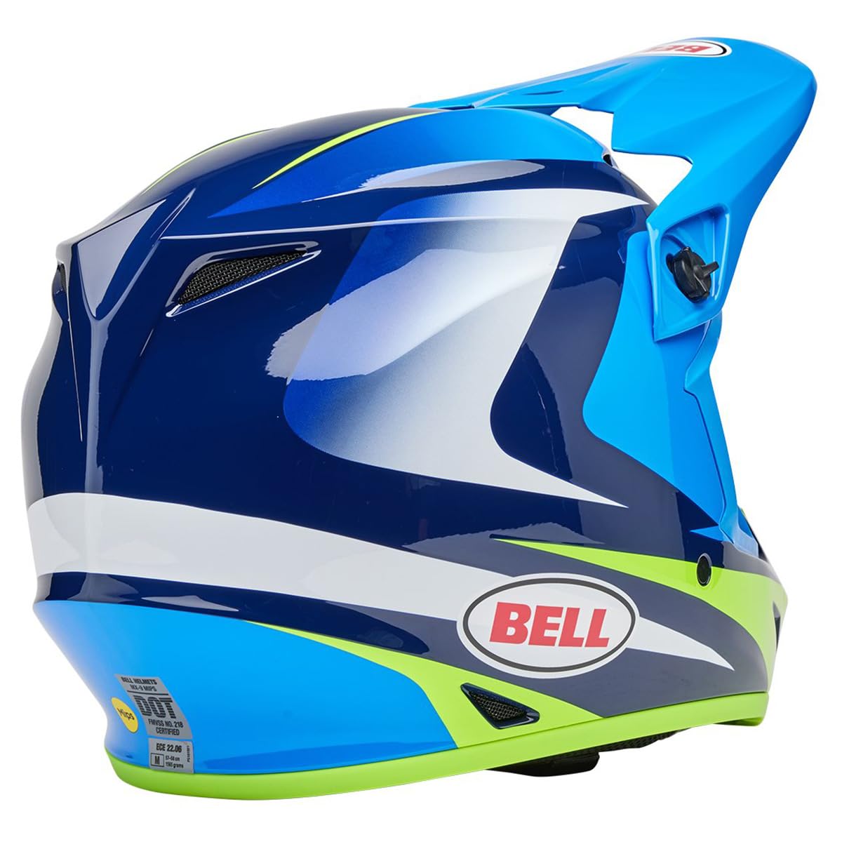 Bell Mx-9 Mips Dirt Helmet (Gloss Jackal Blue/Hi-Viz Yellow - Large)