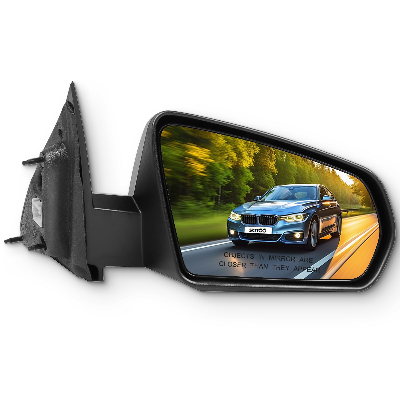 SCITOO Passenger Side View Mirror Fit For 2008-2014 For Dodge AVENGER Power Manual Folding Black Right Outside Exterior Mirror C