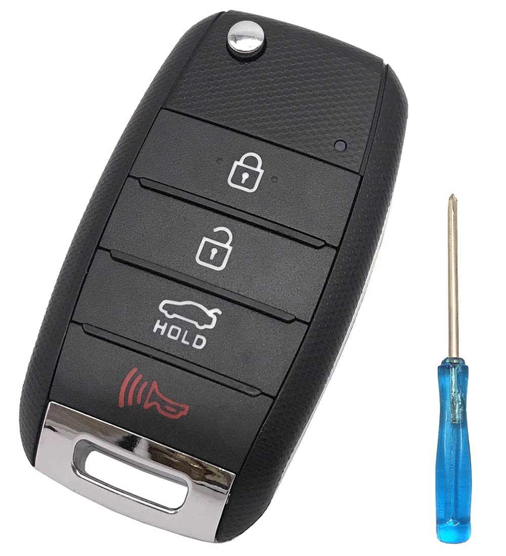 4 Buttons Folding Replacement Key Fob Cover Case Fit For Kia 2014-2020 Optima Sorento Sportage Rio Soul 2018 Forte Carens Keyless Entry Key Fob Shell (1)
