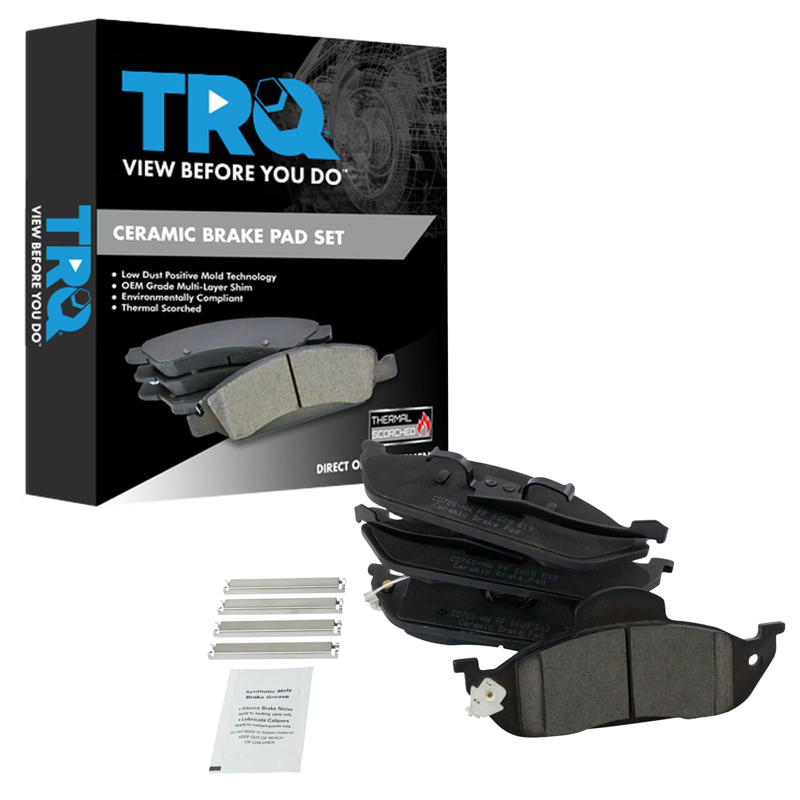 TRQ Front Brake Pads Ceramic Compatible with 1998-2003 Mercedes-Benz ML320 2003-2005 ML350 1999 ML430
