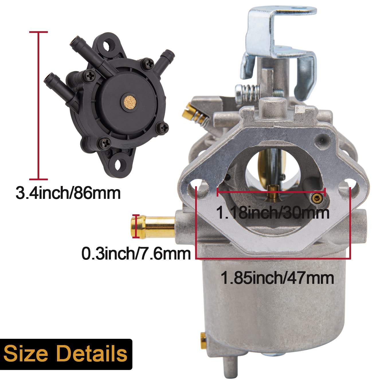 Fe290 Carburetor Kit Compatible For 1998-Up Gas Golf Cart Club Car Ds & Precedent Turf Carryall Kawasaki Fe290 Engines Carb 1019
