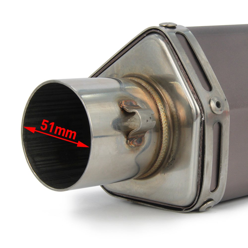 Universal 1.5-2' Inlet Hexagon Exhaust Muffler Pipe Slip On Scooter Motorcycle Atv Dirt Street Bike