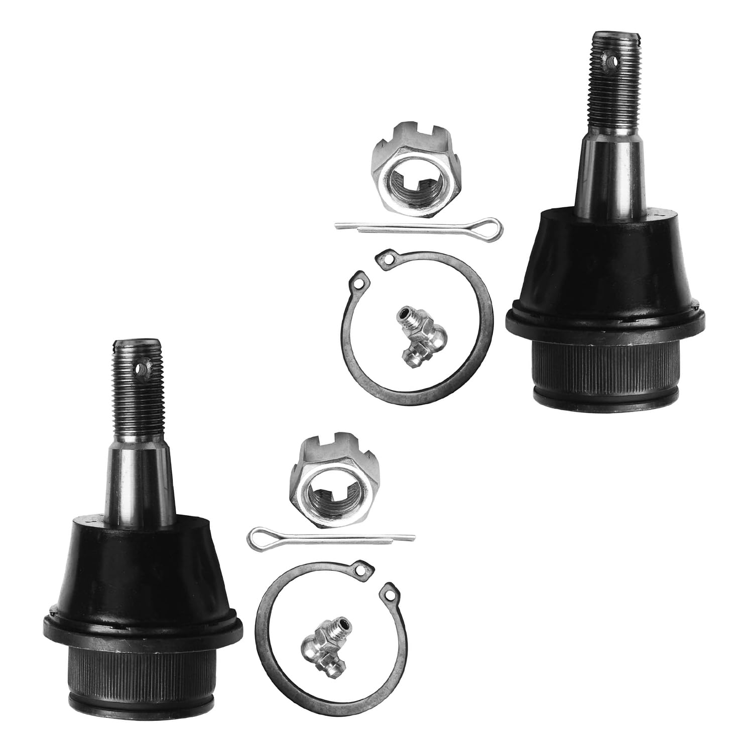 Detroit Axle 12pc 4WD Suspension Kit for Dodge Ram 1500 (2002-2005) - Includes Control Arms, Ball Joints, Tie Rod Ends - Black